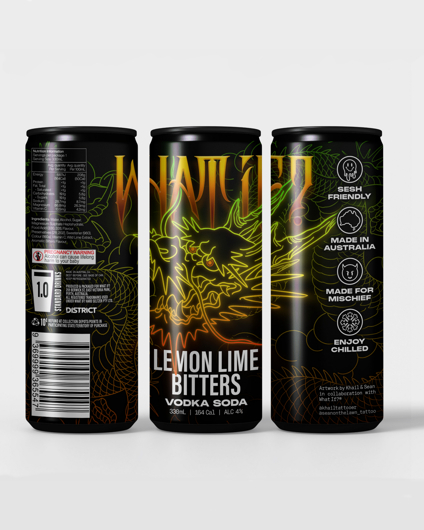 Villains x What If? Vodka Lemon Lime Bitters (16 Cans)